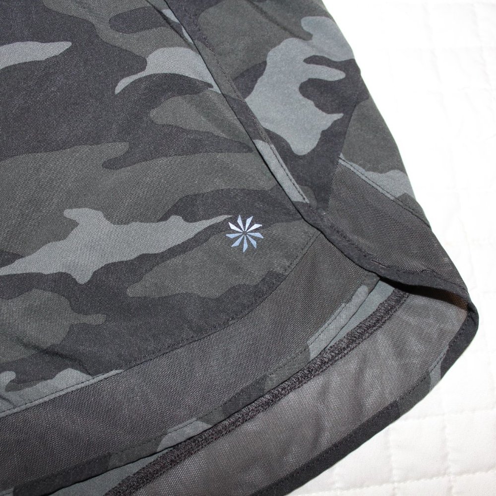 Athleta Green and Gray Camo Athletic Shorts - Picture 3 of 9